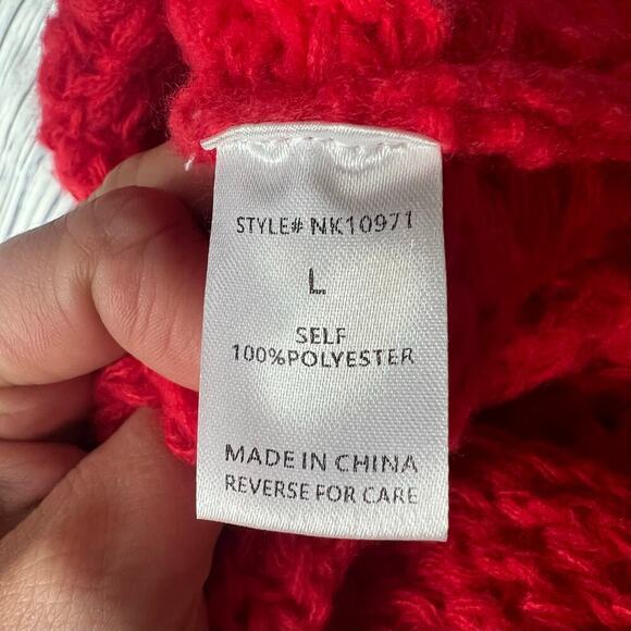 Vici Red Textured Turtleneck Sweater, Large, Kudrow, Heavy, Knit, NWOT, Warm - Picture 8 of 9